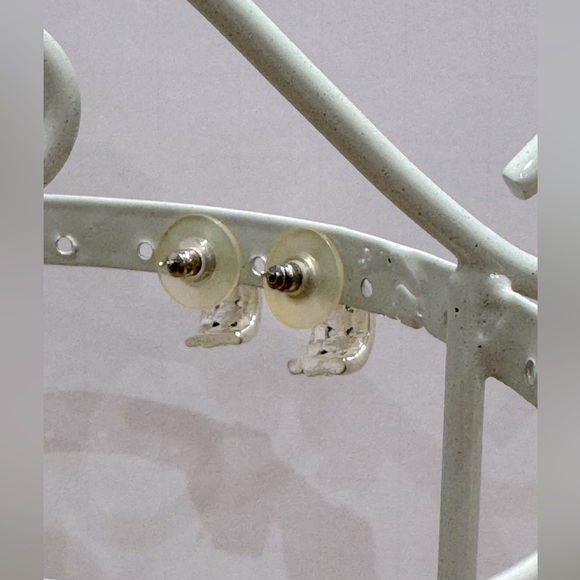 Silver tone Hoop cuff Earrings - Picture 3 of 6